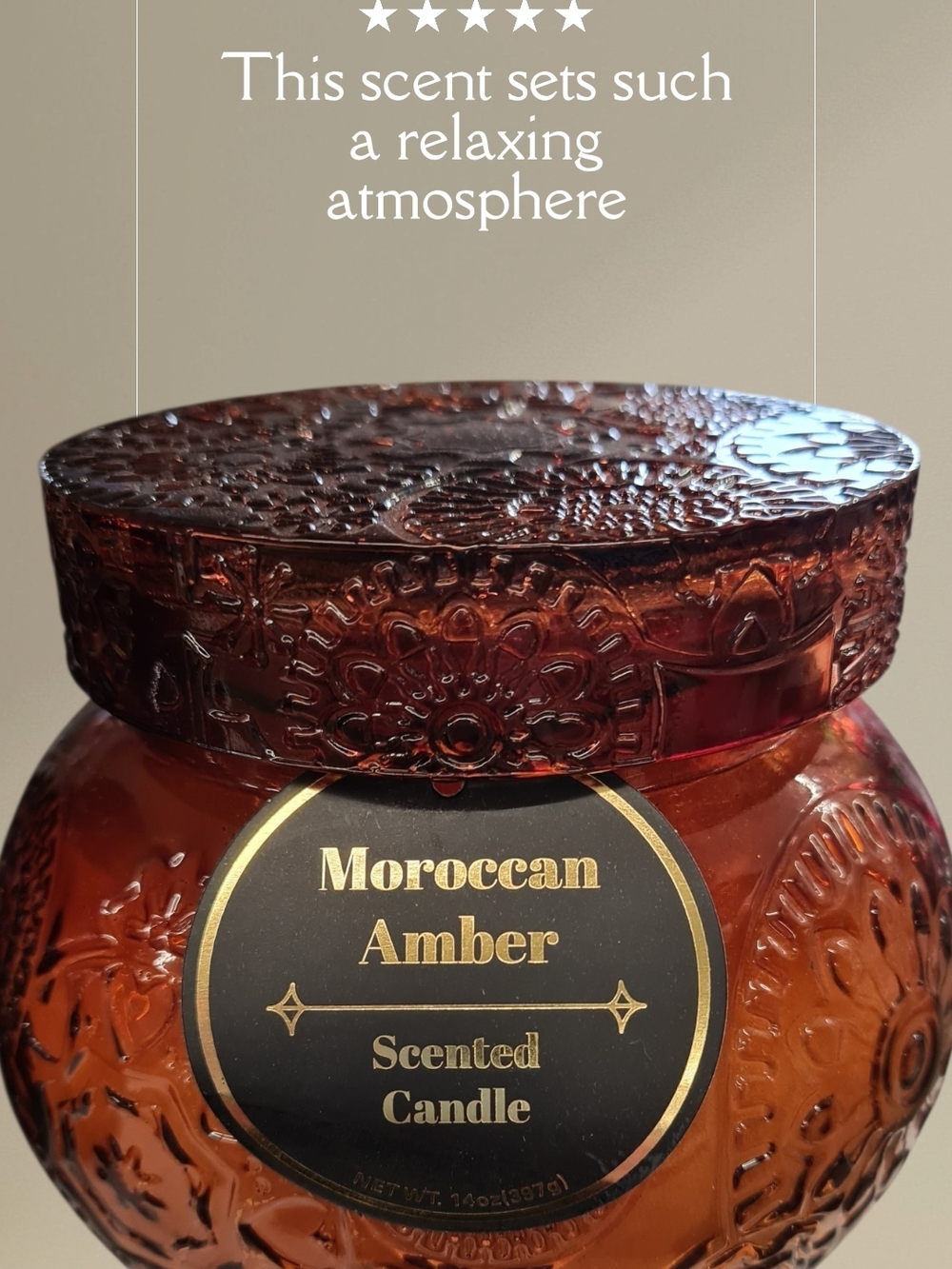 Scented Decorative Candle Trio - Olive Green, Plum, Amber - Picture 3 of 7